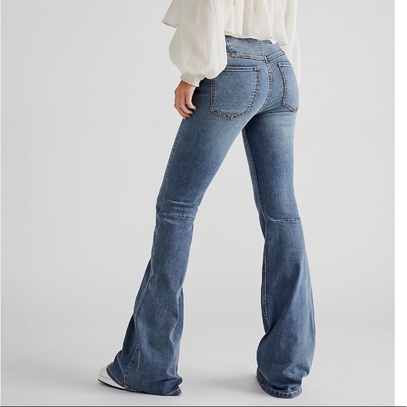 Free People Penny Pull-On Flare Jeans - Picture 2 of 4